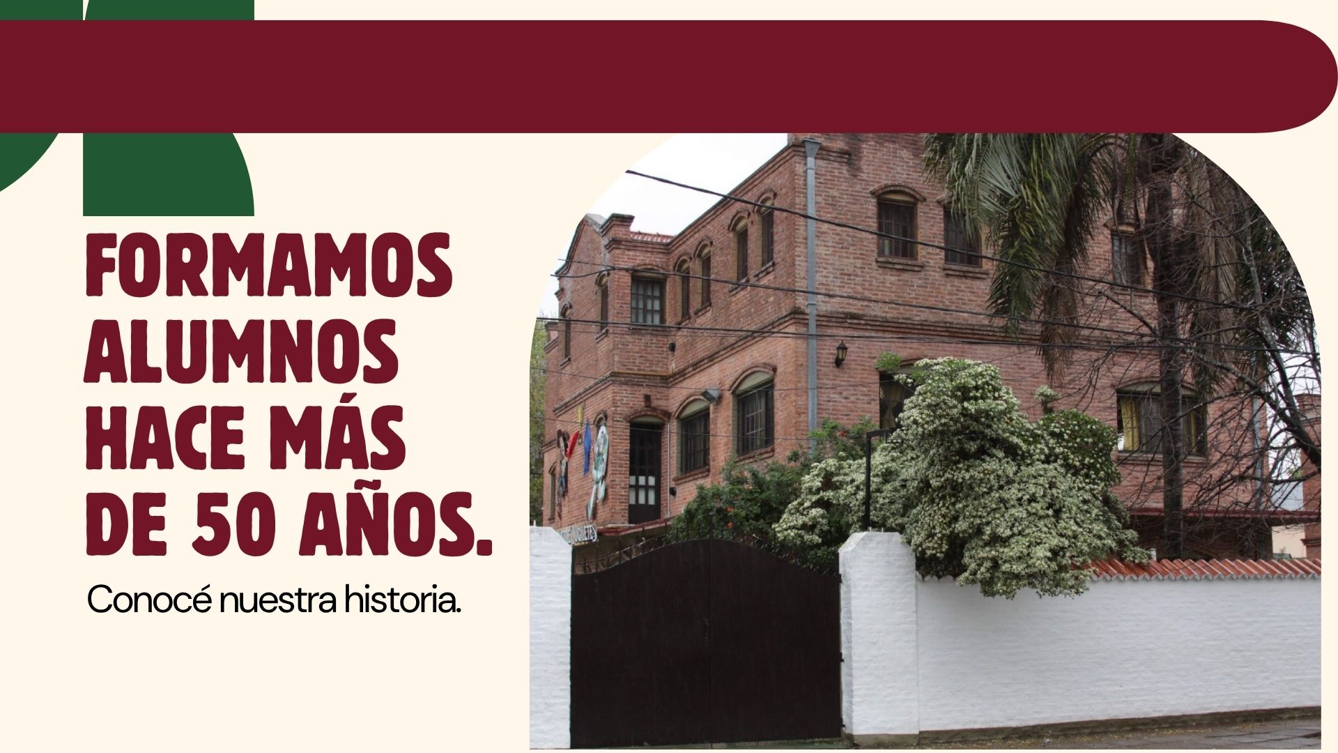 Un colegio hace más de 50 años en General Pacheco.